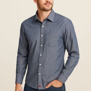 UNTUCKit Men's Blue Button Down Shirt  100%Cotton Size L Caual